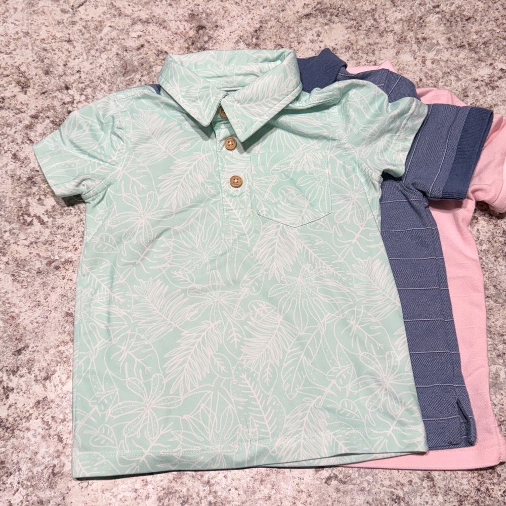 Tommy Bahama Kids Polo Shirts in Mint, Blue, and Pink